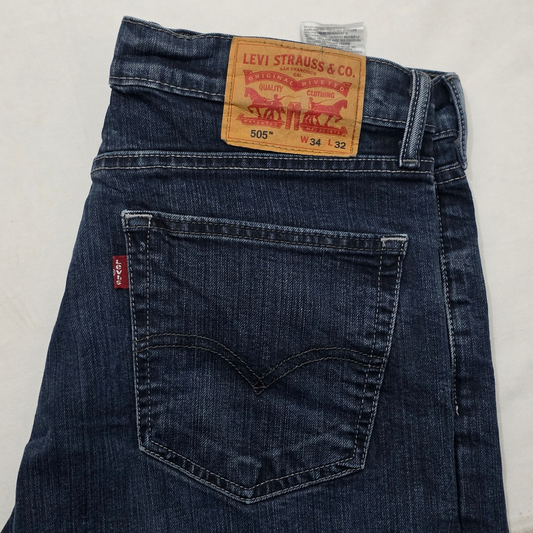 Pantalon Levis 505 34x32 Azul Marino Oscuro (Usado)