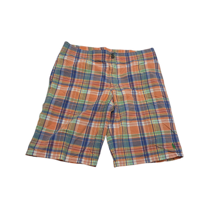 Bermuda Ralph Lauren Chico S Cuadro Naranja Y Azul