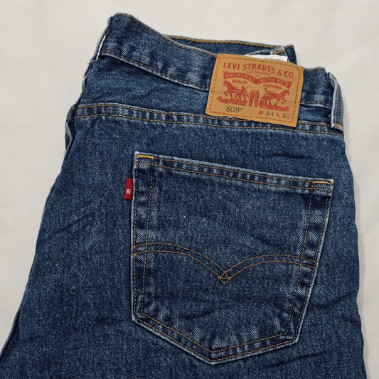 Pantalon Levis 505 34x32 Recto Azul Intermedio