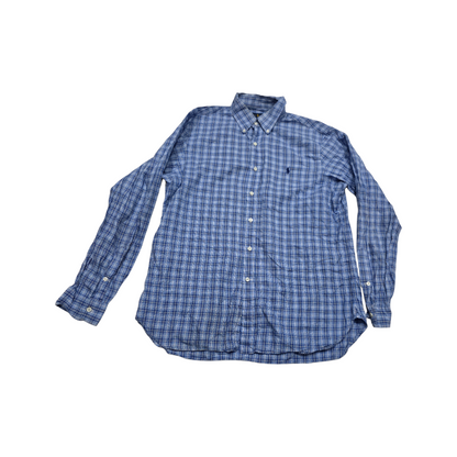 Camisa Ralph Lauren Grande L Cuadro Azul Y Azul Claro