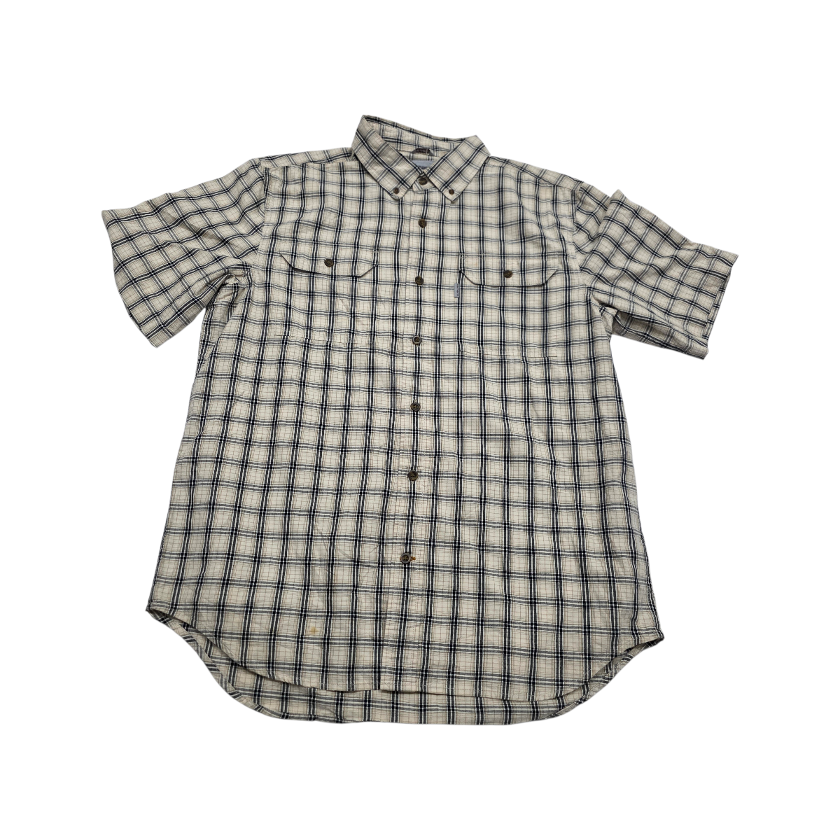 Camisa Manga Corta Carhartt Grande L Cuadro Cafe