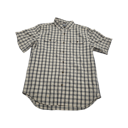 Camisa Manga Corta Carhartt Grande L Cuadro Cafe
