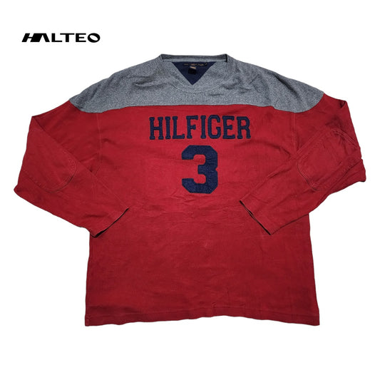 Sueter Tommy Hilfiger Xgrande Xl Rojo Con Gris Numero