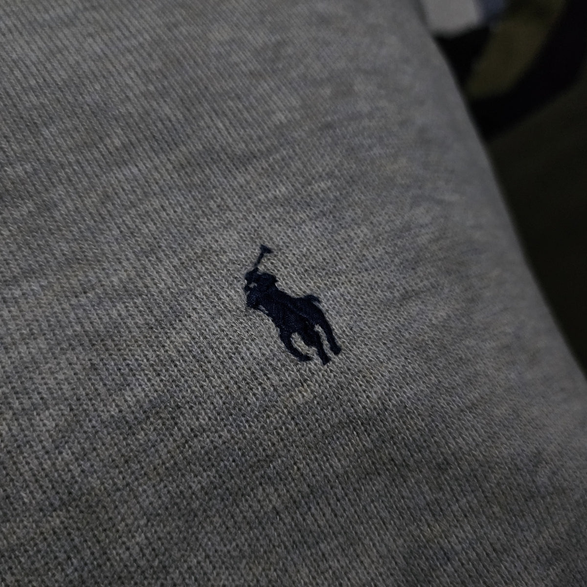 Sueter Ralph Lauren Xgrande Xl Gris Claro Pony Azul Cierre