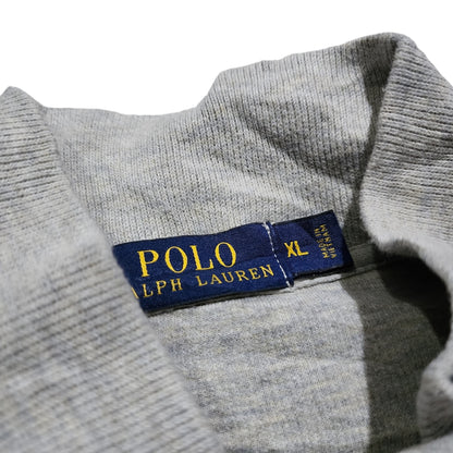 Sueter Ralph Lauren Xgrande Xl Gris Claro Pony Azul Cierre