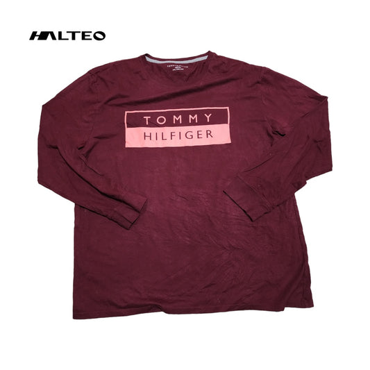 Playera Manga Larga Tommy Hilfiger 2xl Vino