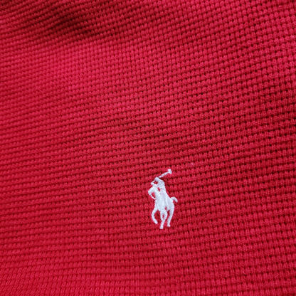 Playera Manga Larga Ralph Lauren Rojo Pony Blanco 2xl