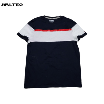 Playera Tommy Hilfiger Xchico Xs Azul Con Blanco Y Rojo