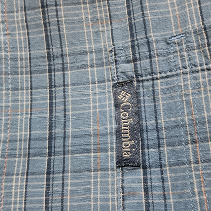 Camisa Manga Corta Columbia Xgrande Xl Azul Cuadros