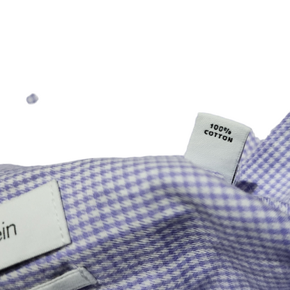 Camisa Calvin Klein Grande L Cuadros Lila 16 1/2 34-35 Slim