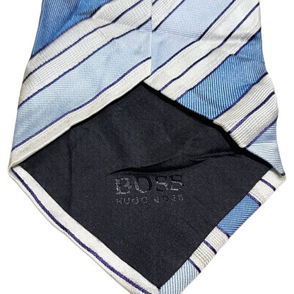 Corbata Hugo Boss Azul Lineas Seda