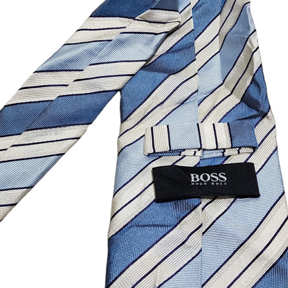 Corbata Hugo Boss Azul Lineas Seda