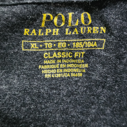 Playera Manga Larga Ralph Lauren Xgrande Xl Gris Pony Vino