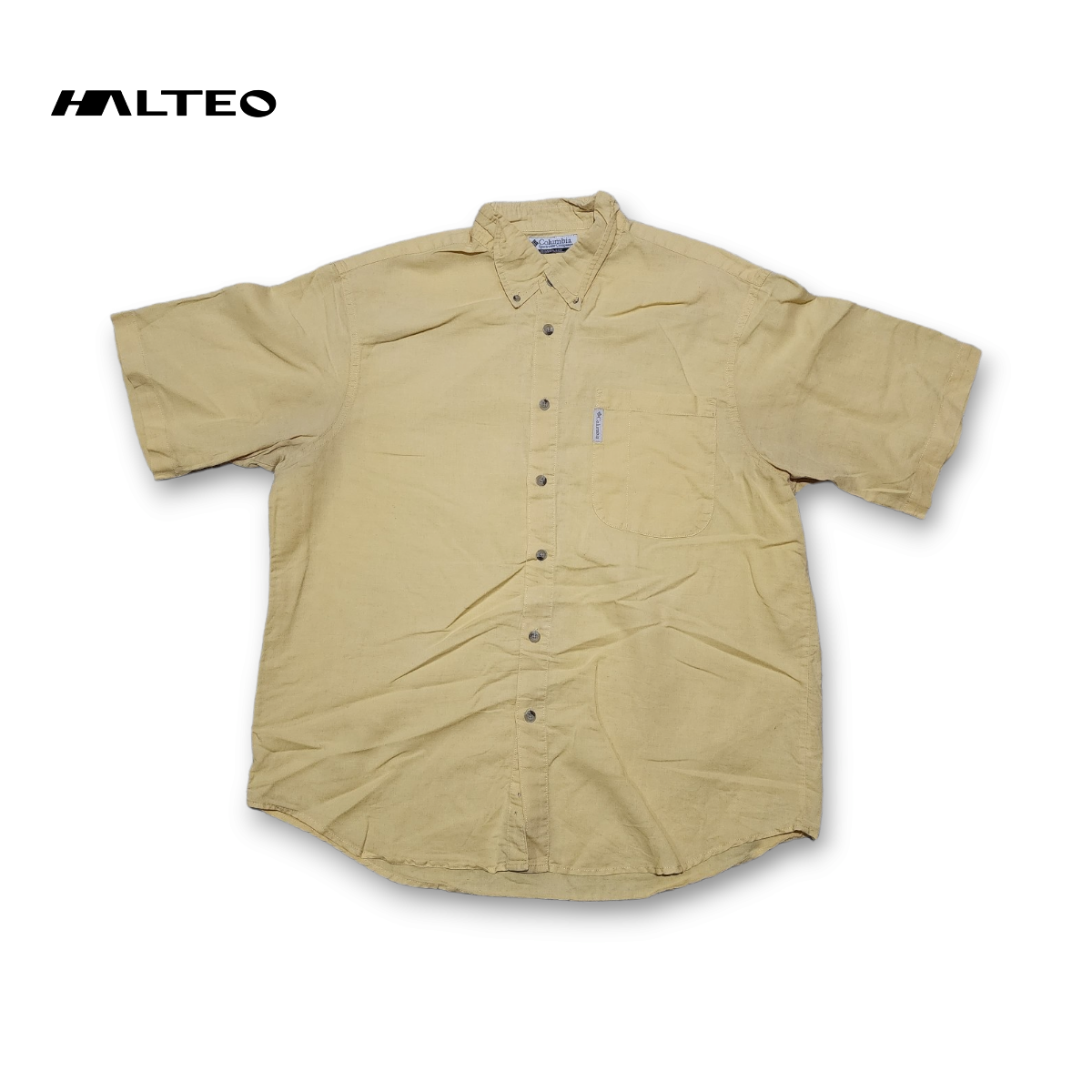 Camisa Manga Corta Columbia Xgrande Xl Amarillo