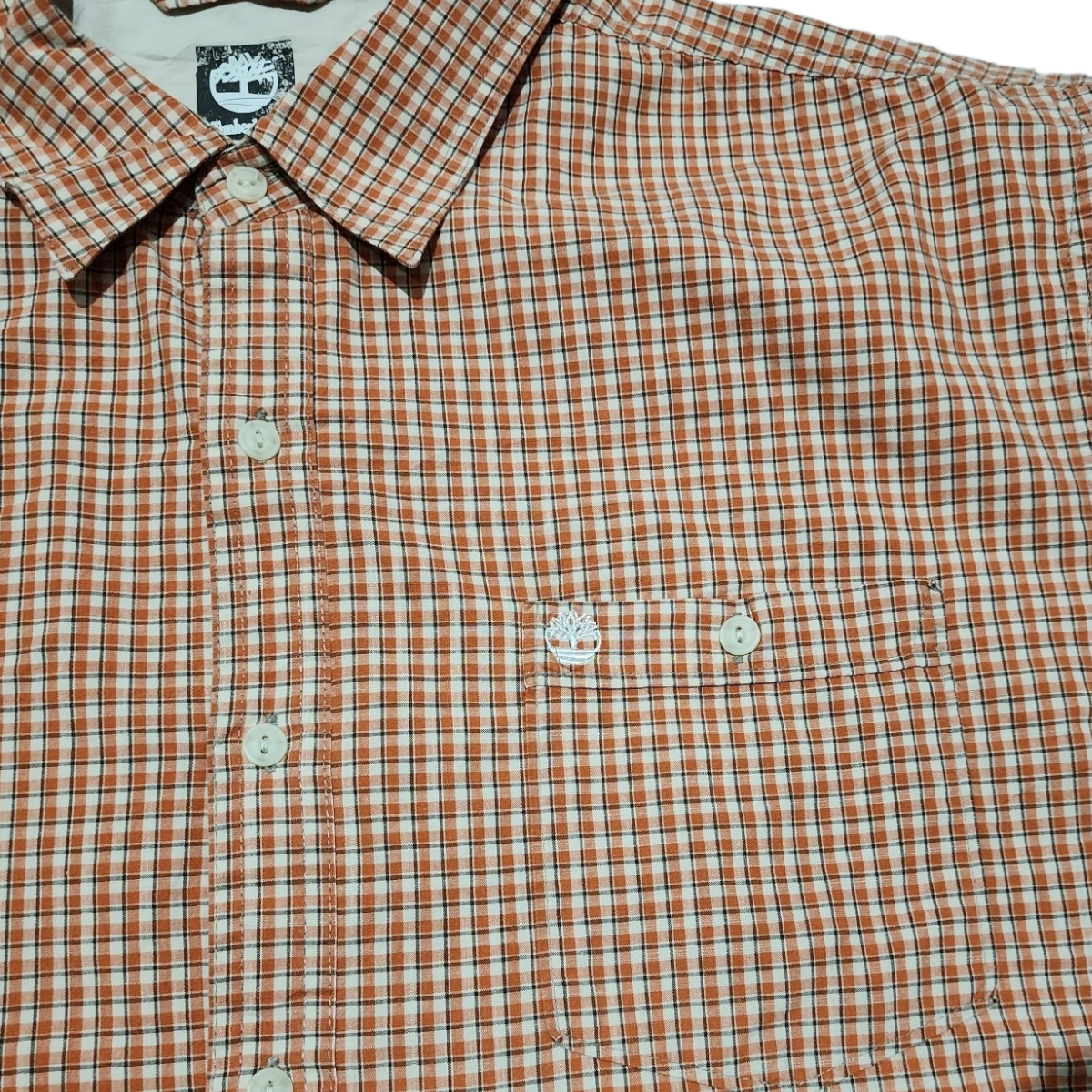 Camisa Timberland Xgrande Xl Cuadros Naranja