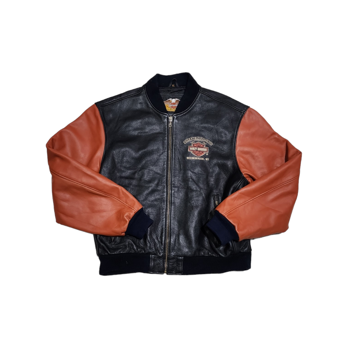 Chamarra Harley Davidson Xgrande Xl Piel Milwaukee Negro