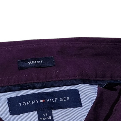 Camisa Tommy Hilfiger Xgrande Xl Slimfit Morado 17 34-35