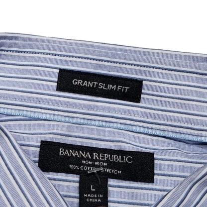 Camisa Banana Republic Grande L Grant Slimfit Fit Azul