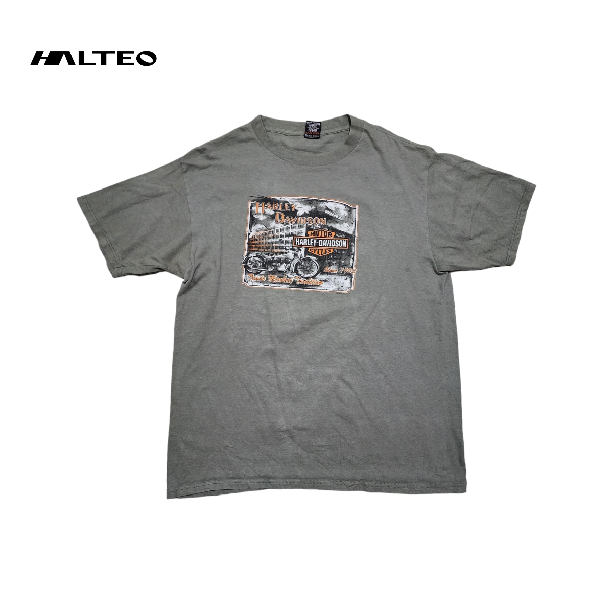 Playera Harley Davidson Xgrande Xl Gris Deslavado Villa Park