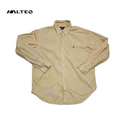 Camisa Ralph Lauren Xgrande Xl Classic Fit Amarillo Lineas