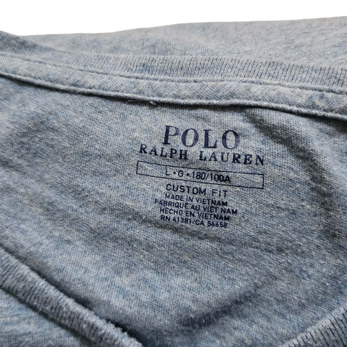 Playera Manga Larga Ralph Lauren Grande L Custom Fit Azul