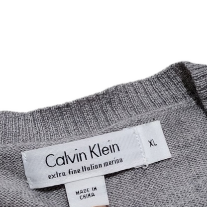 Sueter Calvin Klein Xgrande Xl Gris Cuello V