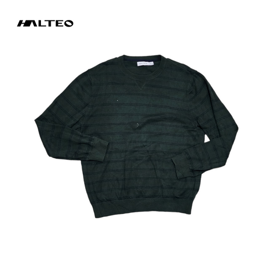 Sueter Nautica Grande L Verde Lineas Azules