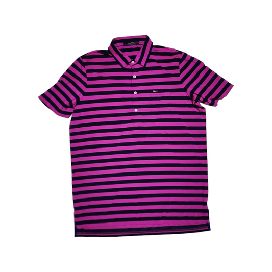 Playera Polo Ralph Laurenx Xgrande Xl Lineas Rosa Y Azul