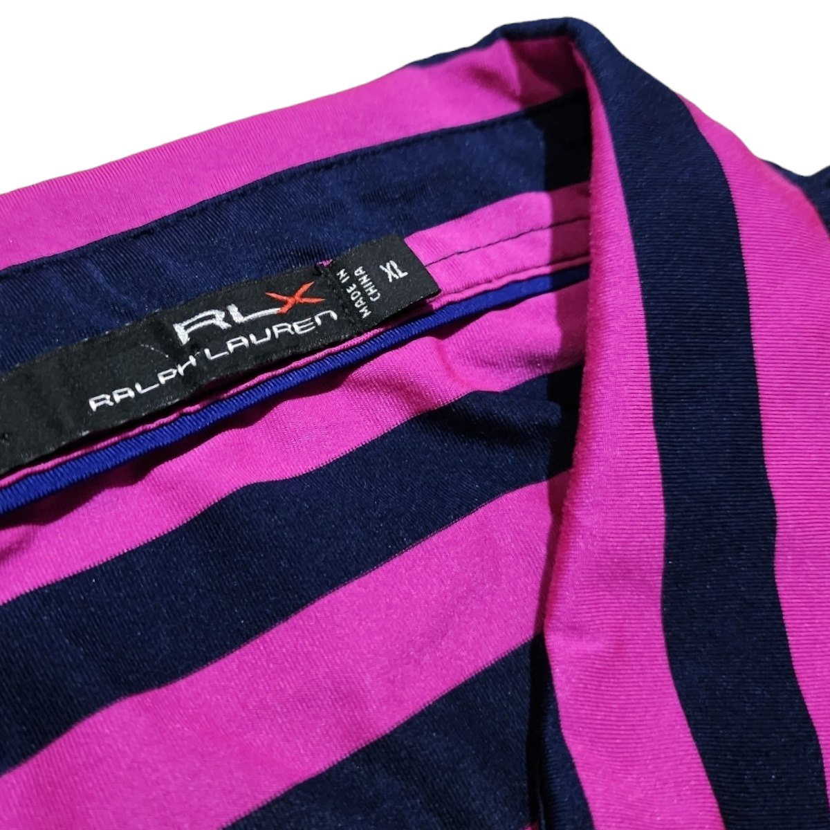 Playera Polo Ralph Laurenx Xgrande Xl Lineas Rosa Y Azul