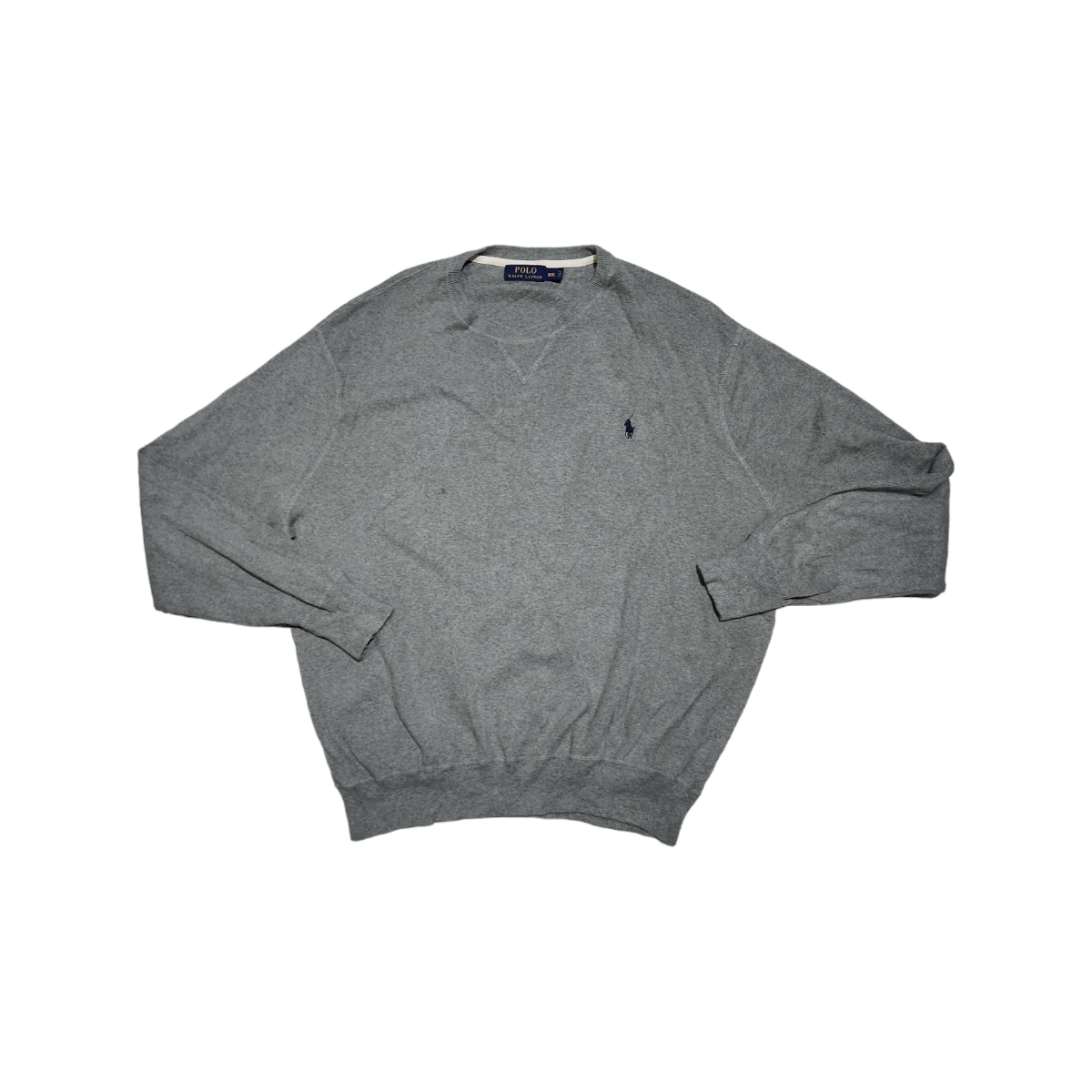 Sueter Polo Ralph Lauren 2xl Gris Pony Azul