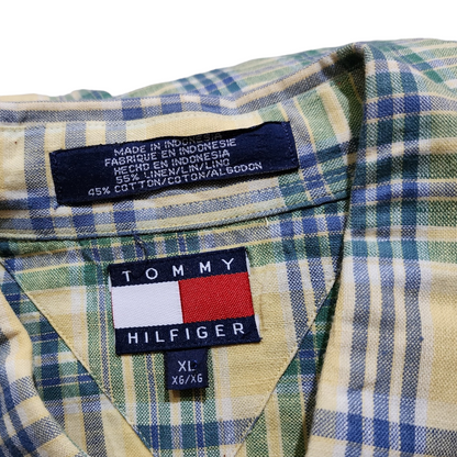 Camisa Tommy Hilfiger Xgrande Xl Cuadros Amarillo Verde