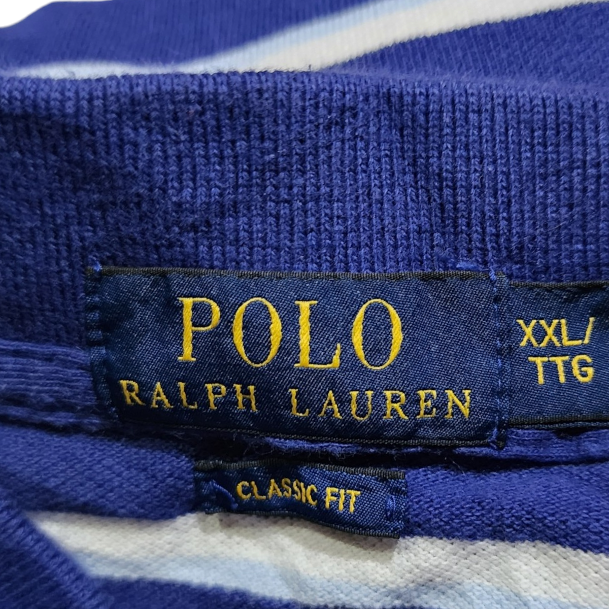 Playera Polo Ralph Lauren 2xl Classic Fit Lineas Azulez