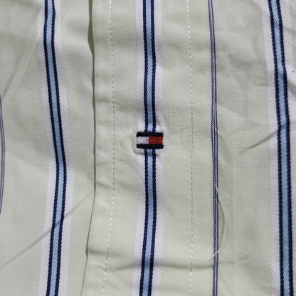 Camisa Tommy Hilfiger Grande L 16 1/2 Verde Lineas