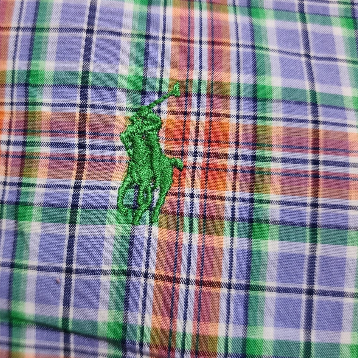 Camisa Manga Corta Ralph Lauren 2xl Classic Cuadros Naranja