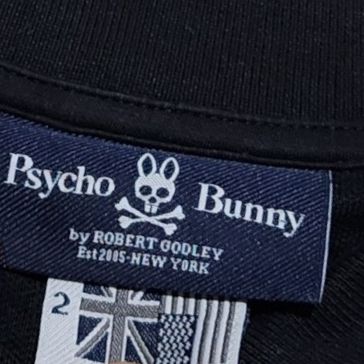 Playera Polo Psycho Bunny Xchico Xs 2 Negro Conejo Azul