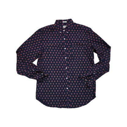 Camisa J.crew Mediana M Classic Fit Stretch Azul Flores