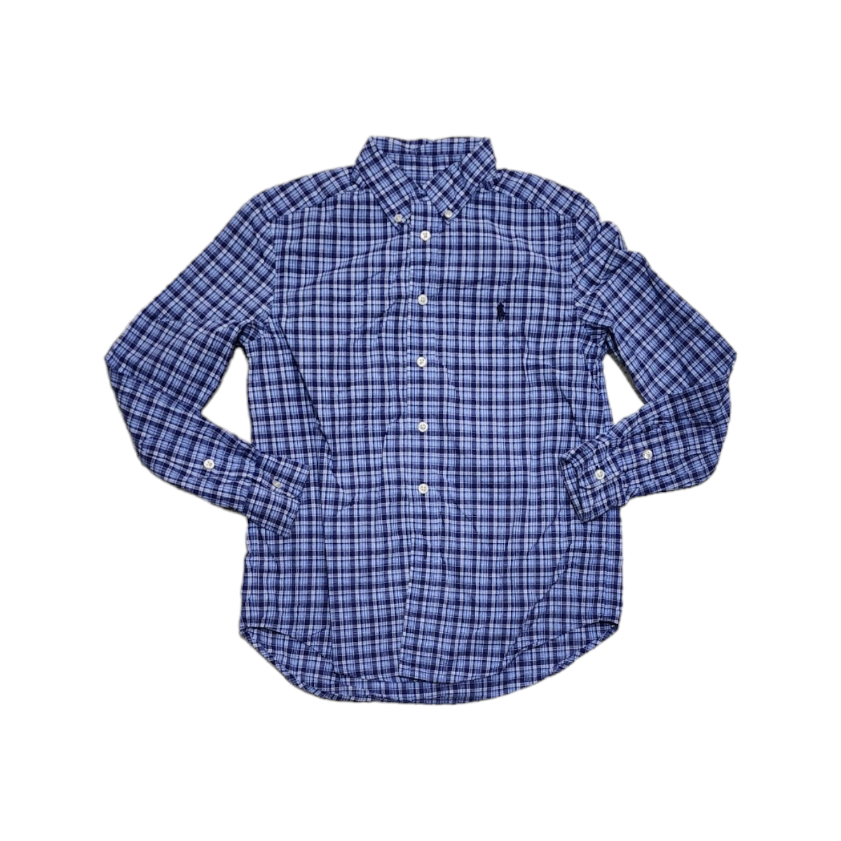 Camisa Ralph Lauren Adolescente Mediana 10-12 Azul Cuadro