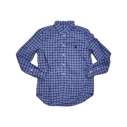 Camisa Ralph Lauren Adolescente Mediana 10-12 Azul Cuadro