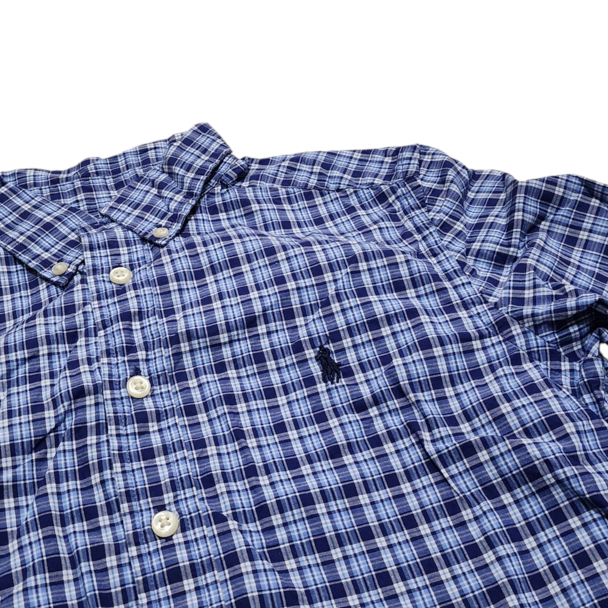 Camisa Ralph Lauren Adolescente Mediana 10-12 Azul Cuadro
