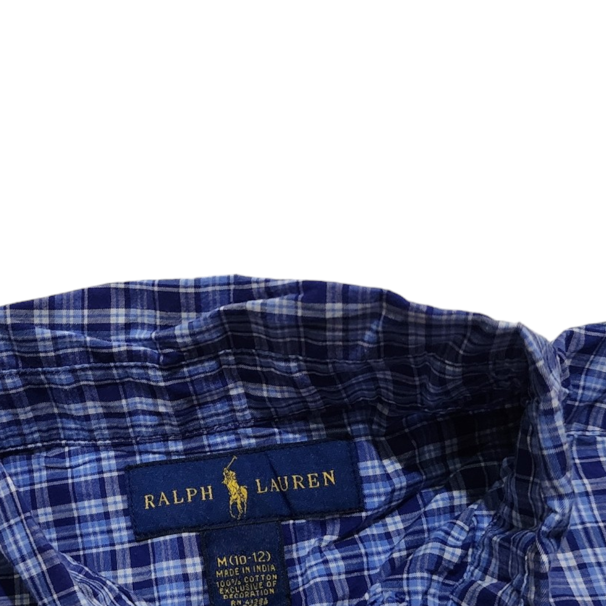 Camisa Ralph Lauren Adolescente Mediana 10-12 Azul Cuadro