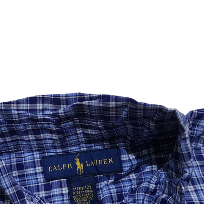 Camisa Ralph Lauren Adolescente Mediana 10-12 Azul Cuadro