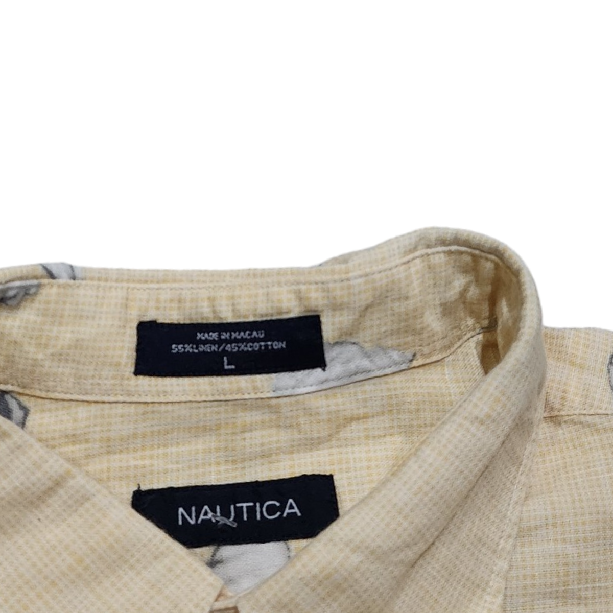 Camisa Manga Corta Nautica Grande L Amarillo