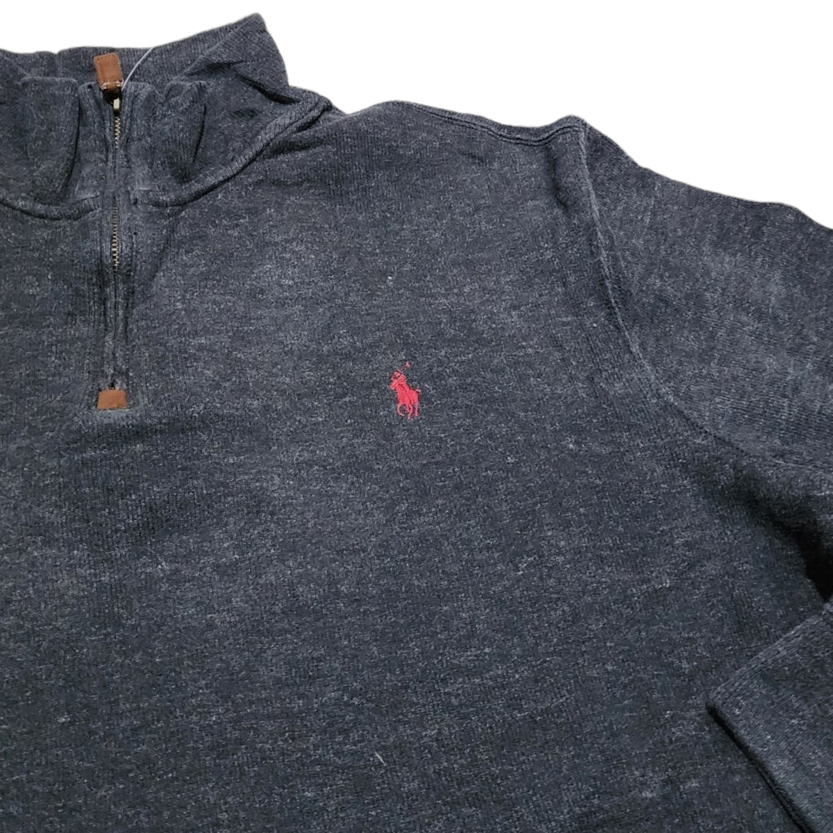 Sueter Polo Ralph Lauren Xgrande Xl Gris Pony Rojo