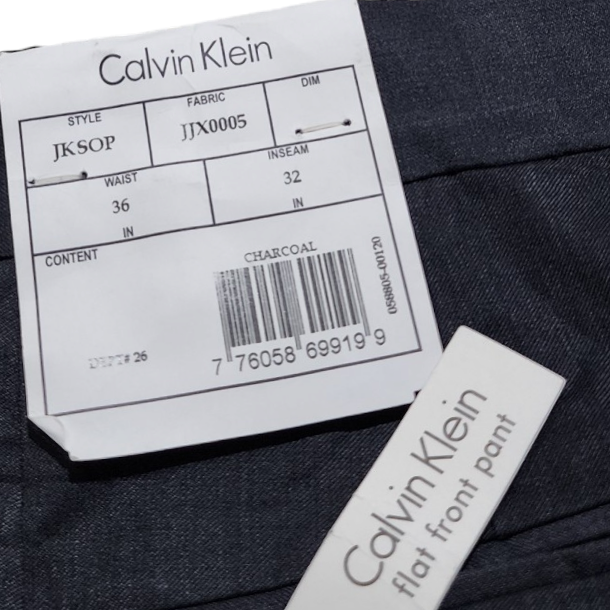 Pantalon De Vestir Calvin Klein 36x32 Slimfit Gris