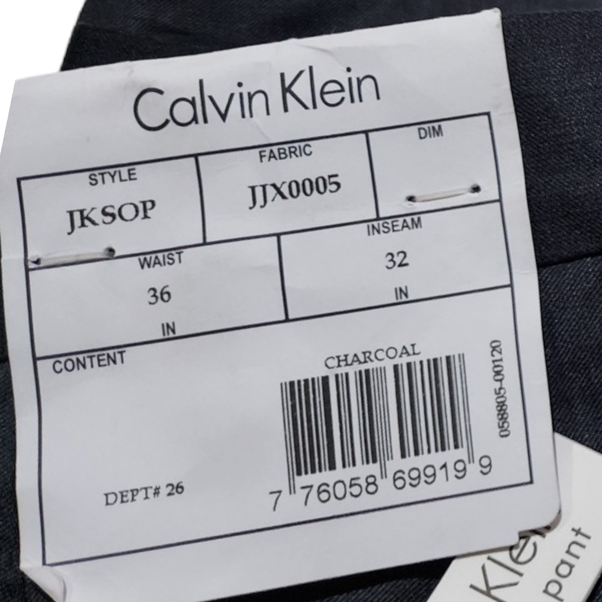 Pantalon De Vestir Calvin Klein 36x32 Slimfit Gris