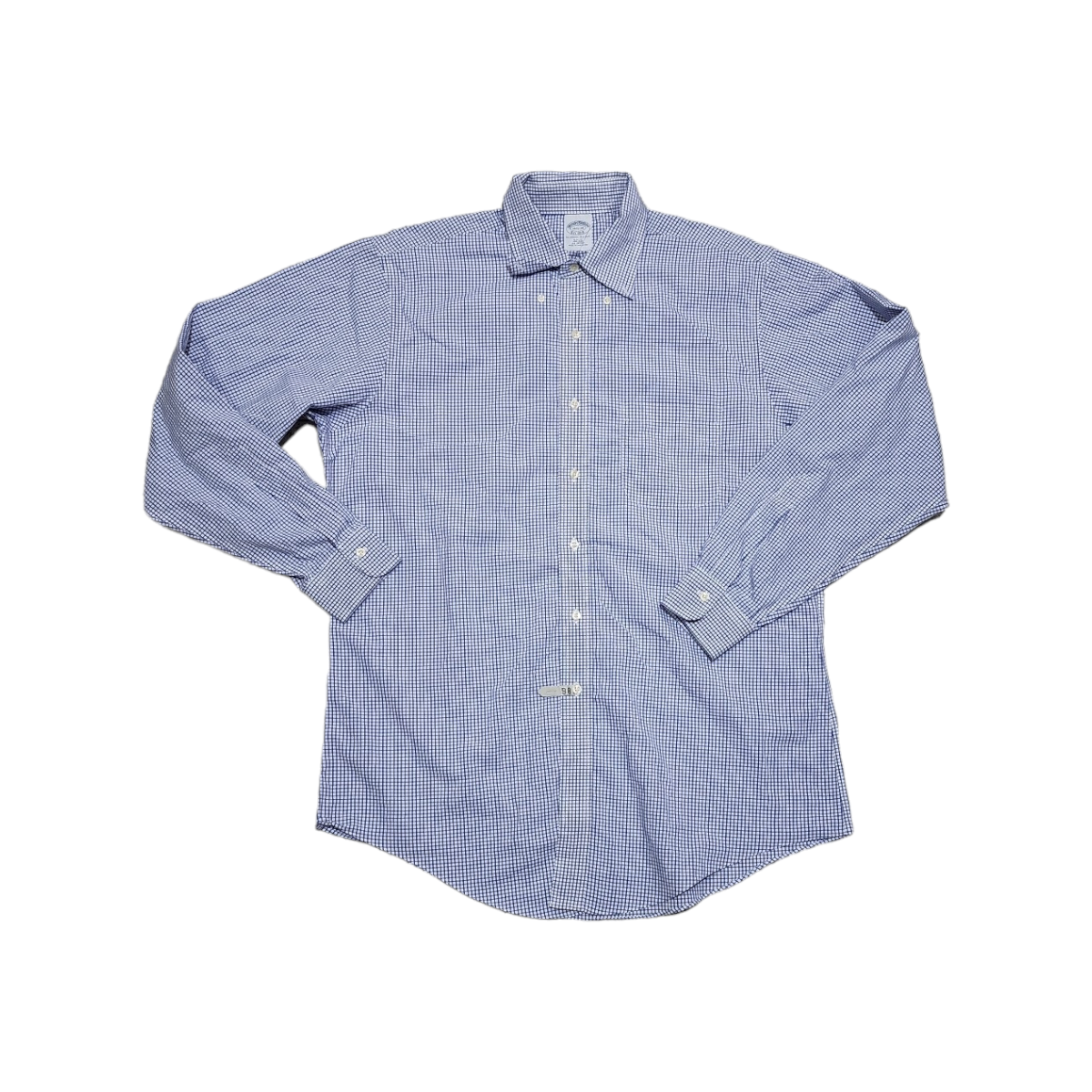 Camisa Brooks Brothers Grande 16 1/2 35 Slimfit Azul Cuadros
