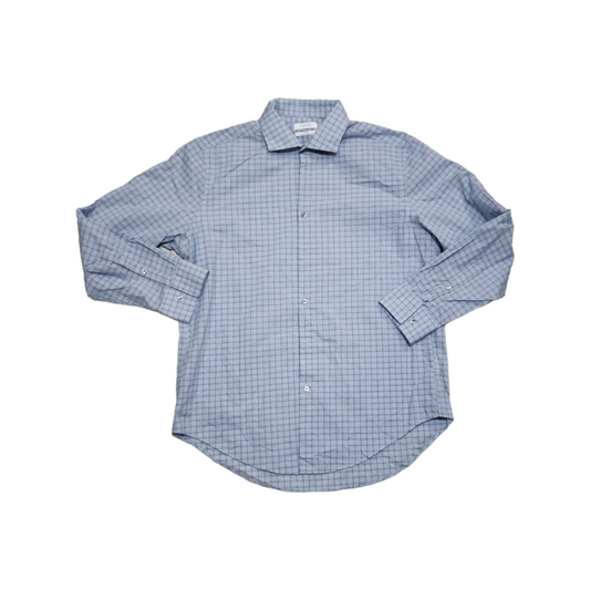 Camisa Calvin Klein Grande 16 1/2 32-33 Slimfit Azul Cuadro