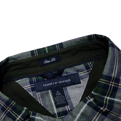 Camisa Tommy Hilfiger Xgrande Xl Slimfit Verde Cuadros