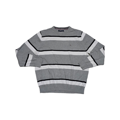 Sueter Tommy Hilfiger Grande L Gris Lineas