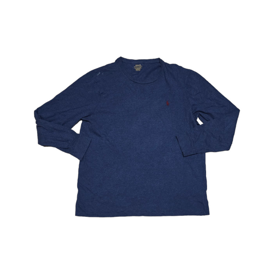 Playera Manga Larga Ralph Lauren Xgrande Custom Slimfit Azul